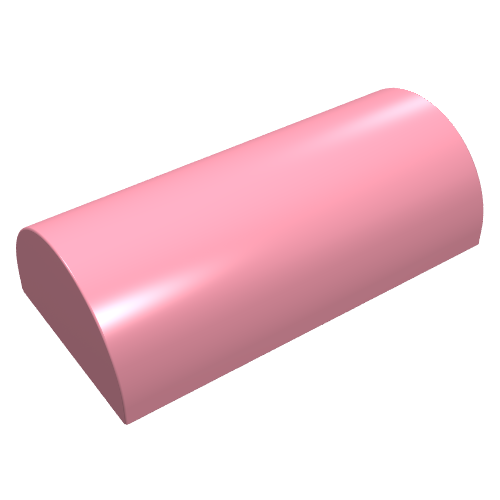 Lego Brick Curved 2 x 4 Double, No Studs, without Groove / Pink
