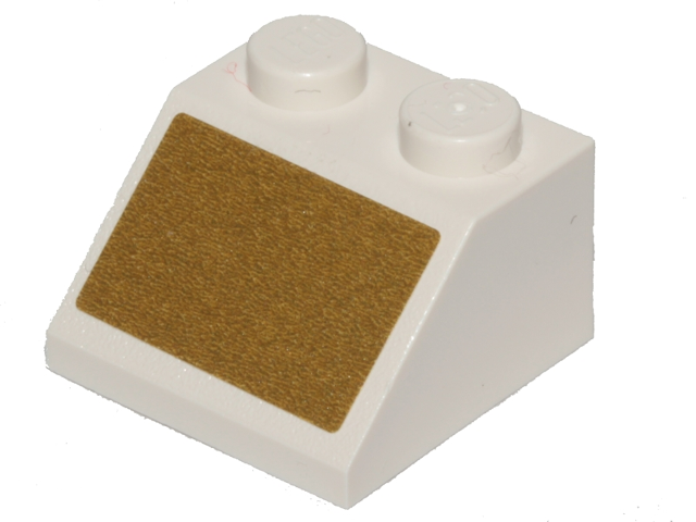 Lego Slope 45 2 x 2 with Gold Rectangle Pattern (Sticker) - Set 70838