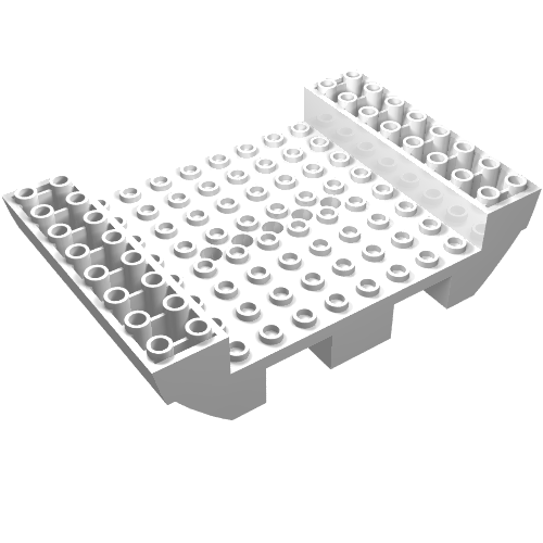Lego Boat Hull Section, Small Middle 8 x 12 / White