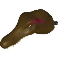 Lego Animal Body Part, Dinosaur, Spinosaurus Head with White Teeth, Dark Red Markings print