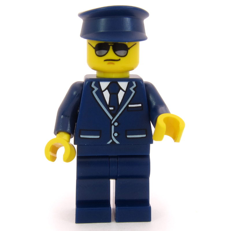 Lego Pilot, Dark Blue Suit, Cap