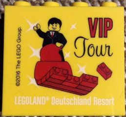 Lego Brick 2 x 4 x 3 with Legoland Deutschland Resort VIP Tour Pattern