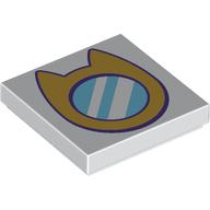 Lego Tile 2 x 2 with Cat-Shaped Mirror Print