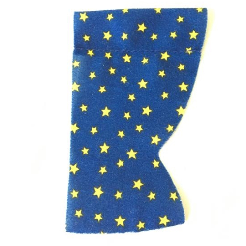 Lego Duplo Curtain Left, with Yellow Stars Print / Dark Blue