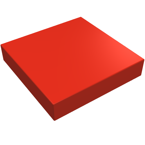 Lego Tile 2 x 2 without Groove / Red