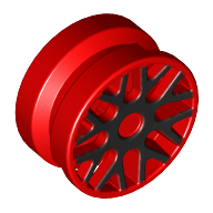 Lego Wheel 11 x 6 with 8 'Y' Spokes and Black Outline