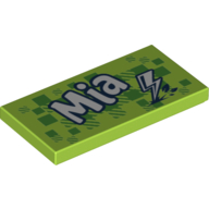 Lego Tile 2 x 4 with Mia Lightning Print