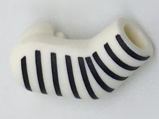 Lego Arm, Right with 9 Black Stripes Pattern / White