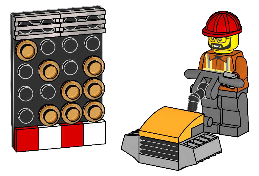 Lego Construction Worker with Vibratory Plate