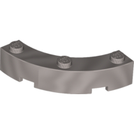 Lego Brick Round Corner 4 x 4 Macaroni Wide with 3 Studs / Metallic Silver
