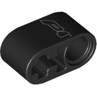 Lego Technic Beam 1 x 2 Thick with Pin Hole and Axle Hole with Silver 'P1' Print / Black
