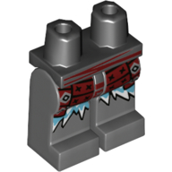 Lego Hips and Dark Bluish Gray Legs with Dark Red Tunic, White/Light Blue Icicles / Black