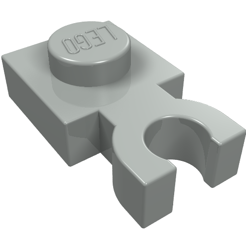 Lego Plate Special 1 x 1 with Clip Vertical [Thick U Clip] / Light Gray