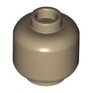 Lego Minifig Head [Plain] [Vented Stud - 2 Holes] / Dark Tan