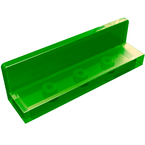 Lego Panel 1 x 4 x 1 with Rounded Corners [Thick Wall] / Trans-Green