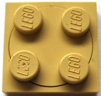 Lego Turntable 2 x 2 Plate with Tan Top (3680 / 3679)