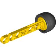 Lego Projectile, Technic Competition Arrow, Beam Shaft with Solid Black Rubber End / Yellow