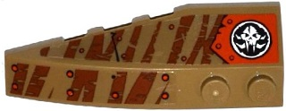 Lego Wedge 6 x 2 Right with Tiger Stripes, Alien Skull, Metal Plates and Rivets Pattern (Stickers) - Set 70143