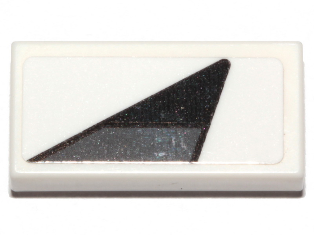Lego Tile 1 x 2 with Black and Dark Bluish Gray Triangle Pattern Model Left Side (Sticker) - Set 75276
