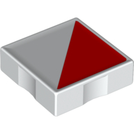 Lego Duplo Tile 2 x 2 with Shape Red Right Triangle Print