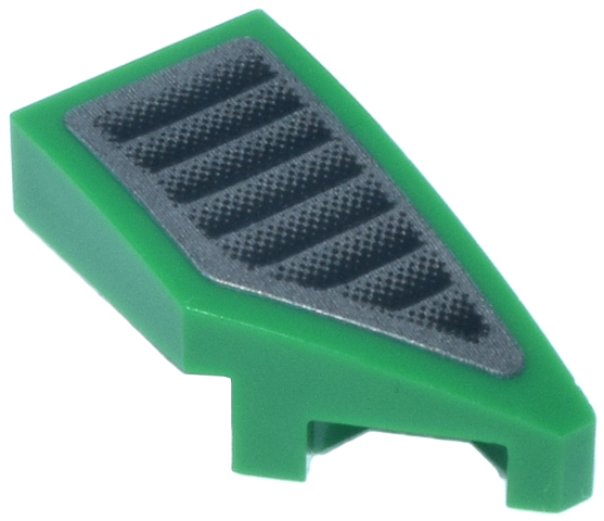 Lego Wedge 2 x 1 x 2/3 Right with Black and Silver Air Vent Pattern (Sticker) - Set 76925
