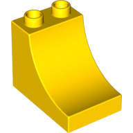 Lego Duplo Brick 2 x 3 x 2 with Curve / Yellow