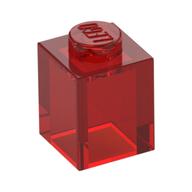 Lego Brick 1 x 1 / Trans-Red