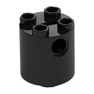 Lego Brick Round 2 x 2 x 2 Robot Body, Axle Holder '+' Orientation / Black