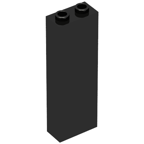 Lego Brick 1 x 2 x 5 with Blocked Open Studs and Bottom Stud Holder with Asymmetric Ridges / Black