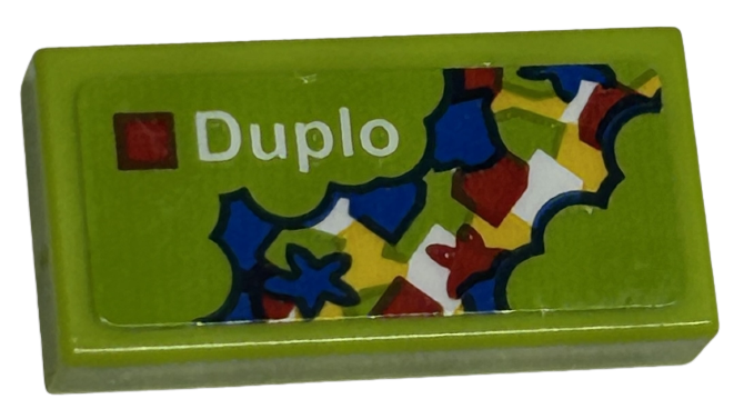 Lego Tile 1 x 2 with LEGO Duplo Set Box Art, Flowers and Bricks Pattern (Sticker) - Sets 40528 / 40574