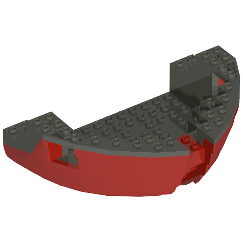 Lego Boat Hull Section, Large Bow 12 x 16 x 5 1/3 with Dark Gray Top [Complete Assembly]