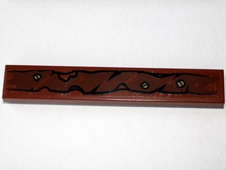 Lego Tile 1 x 6 with Wooden Branch and 3 Screws Pattern Type 1 (Sticker) - Set 79010 / Reddish Brown