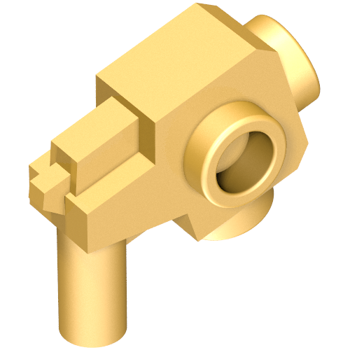 Lego Weapon Gun / Blaster with Studs on Side / Pearl Gold