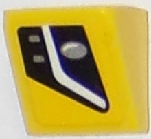 Lego Slope 30 1 x 1 x 2/3 with Chevrolet Corvette Lower Headlight Pattern Model Right Side (Sticker) - Set 75870 / Yellow