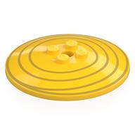 Lego Dish 6 x 6 Inverted (Radar) with Hollow Studs with print / Yellow