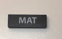 Lego Tile 1 x 3 with 'MAT' Pattern (Sticker) - Set 10252