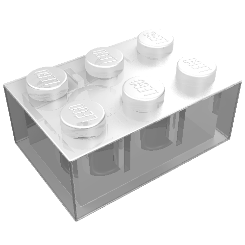 Lego Brick 2 x 3 without Cross Supports / Trans-Clear
