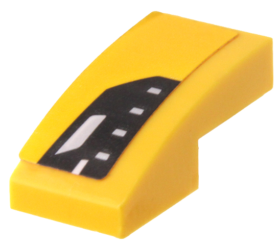 Lego Slope, Curved 2 x 1 x 2/3 with Chevrolet Corvette Upper Headlight Pattern Model Left Side (Sticker) - Set 75870