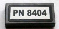 Lego Tile 1 x 2 with Black 'PN 8404' on White Background Pattern (Sticker) - Set 8404