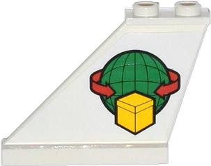 Lego Tail 4 x 1 x 3 with Box and Arrows and Globe Pattern on Left Side (Sticker) - Set 60021