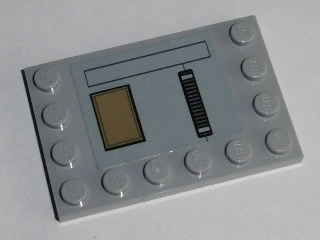 Lego Tile, Modified 4 x 6 with Studs on Edges Dark Tan Hatch Black Grille Pattern (Sticker) - Set 75140