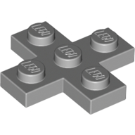 Lego Plate 3 x 3 Cross / Light Bluish Gray
