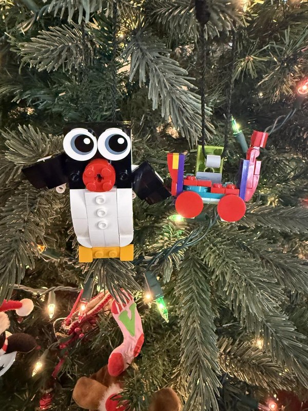 Lego Pingu and scooter ornament