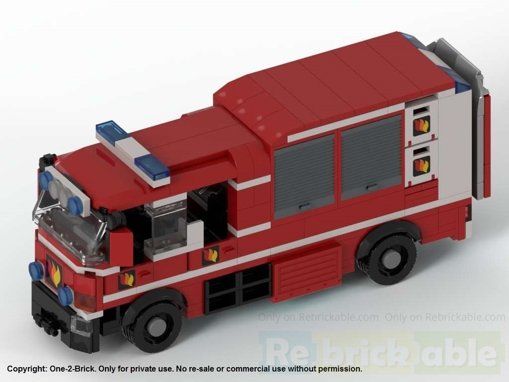 Lego Fire Equipment Truck - Red/White Edition