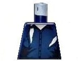 Lego Torso Speed Racer Cardigan Ripped with White Undershirt Pattern / Dark Blue