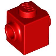 Lego Brick Special 1 x 1 with Studs on 2 Sides / Red