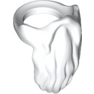 Lego Minifig Neckwear Beard, Rounded End [Gandalf] / White