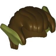 Lego Hair Swept Back with Olive Green Elf Ears / Reddish Brown