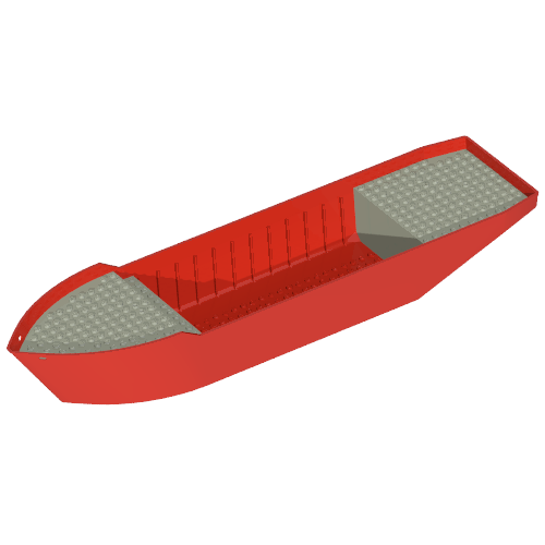 Lego Boat 52 x 12 x 6 1/3 [Complete Assembly] / Red