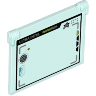 Lego Glass for Window 1 x 4 x 3 - Opening with 'ULTRA INTEL' Computer Screen Print